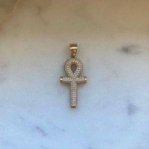 14K Gold Ankh Cross Pendant
